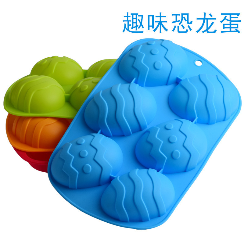 6連復(fù)活節(jié)彩蛋模硅膠蛋糕模具